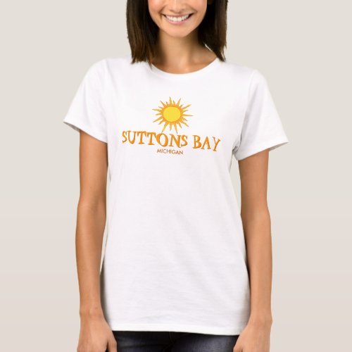 Suttons Bay Michigan _ Ladies Baby Doll Fitted T_Shirt