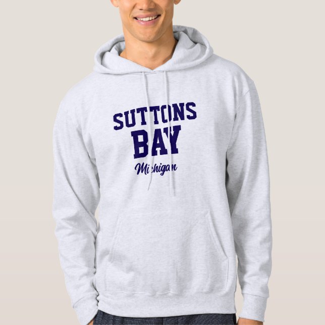Suttons Bay Michigan Printed Hoodie (Front)