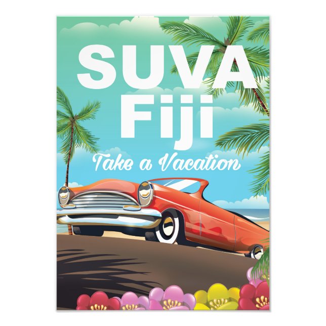 Suva, Fiji vintage vacation poster (Front)