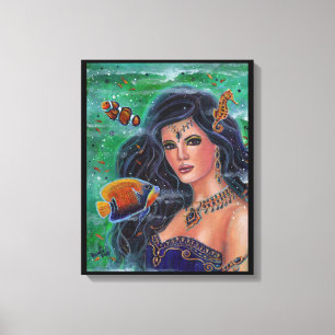 Suvarna mermaid art by Renee L. Lavoie Canvas Print