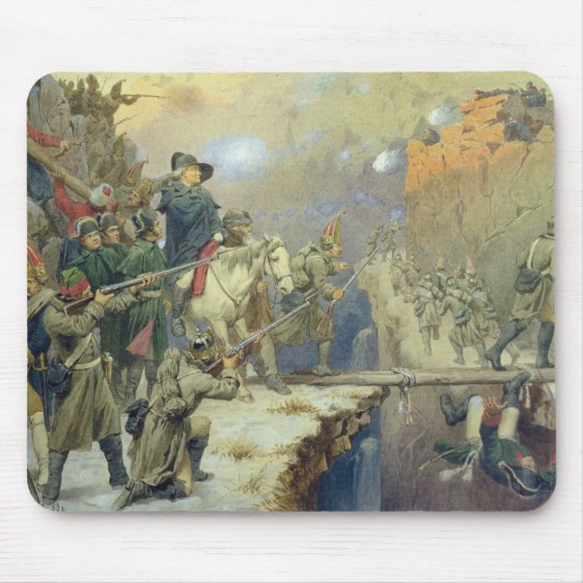 Suvorov crossing the Devil's Bridge in 1799, 1880 Mouse Pad (Front)