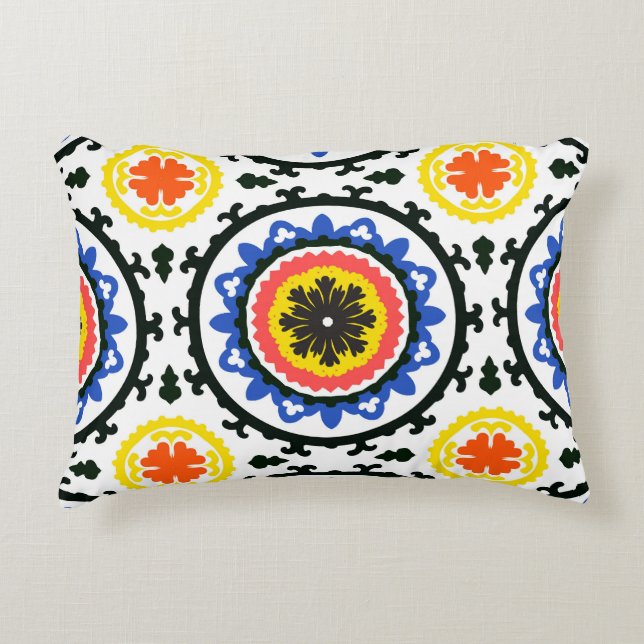 Suzani Pattern Decorative Pillow (Front)