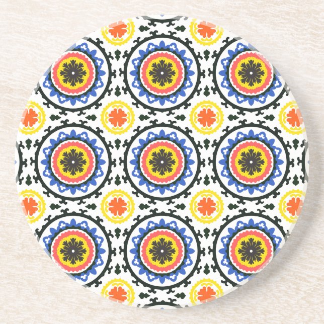 Suzani Pattern Drink Coaster (Front)