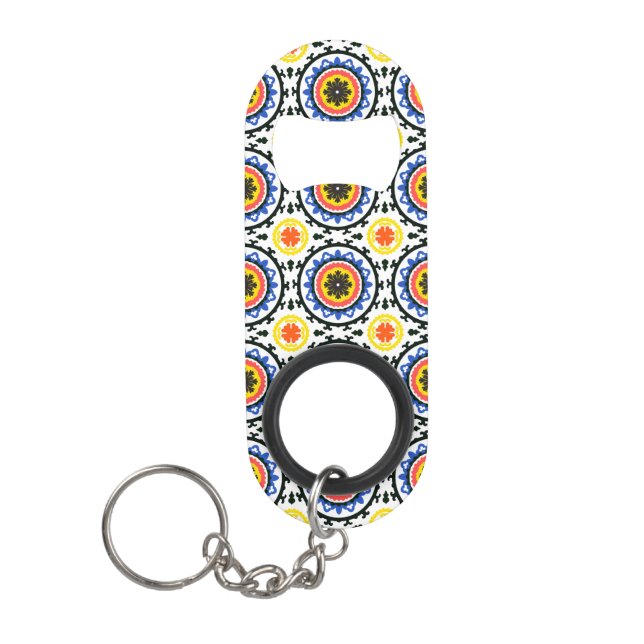 Suzani Pattern Keychain Bottle Opener (Front)