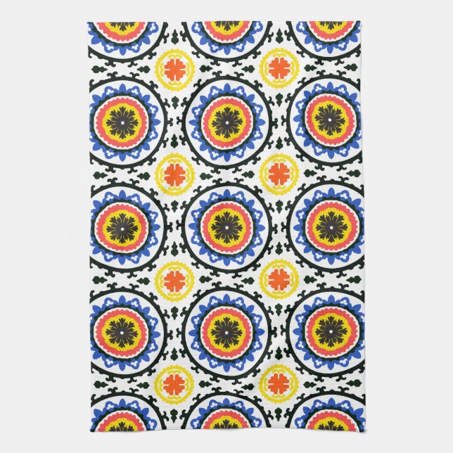 Suzani Pattern Kitchen Towel (Vertical)