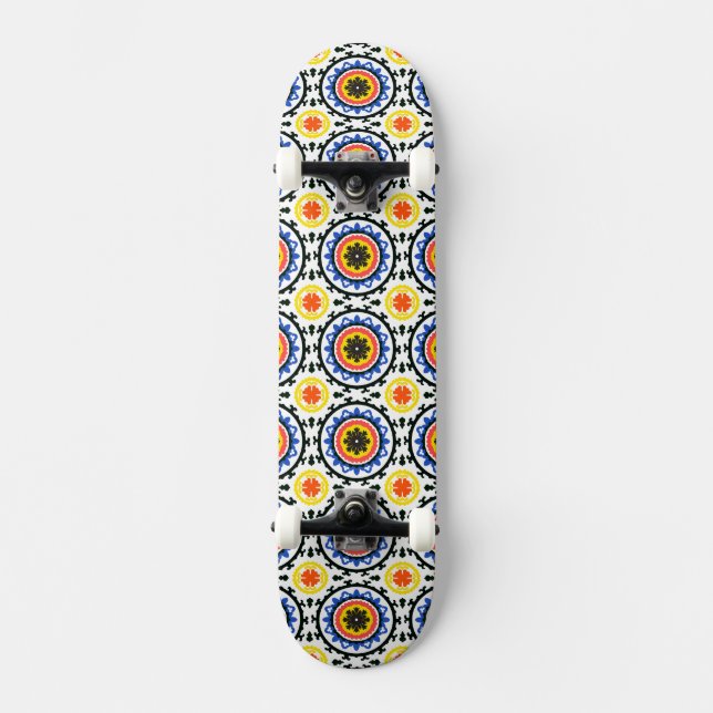 Suzani Pattern Skateboard Deck (Front)