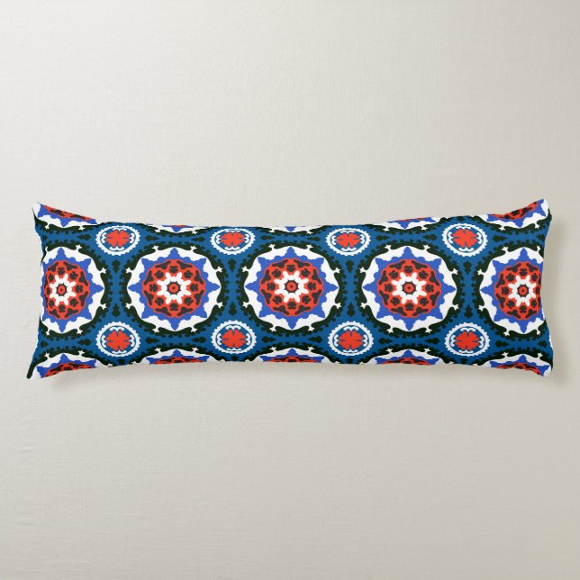 Suzani Pattern With Bold Ornament Body Pillow (Front)