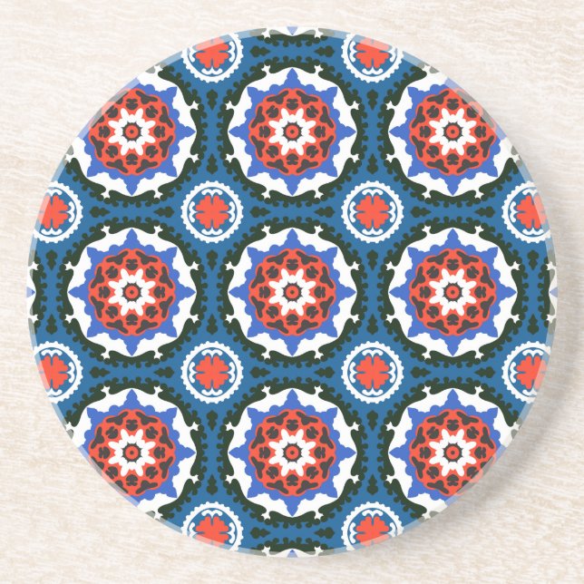 Suzani Pattern With Bold Ornament Coaster (Front)
