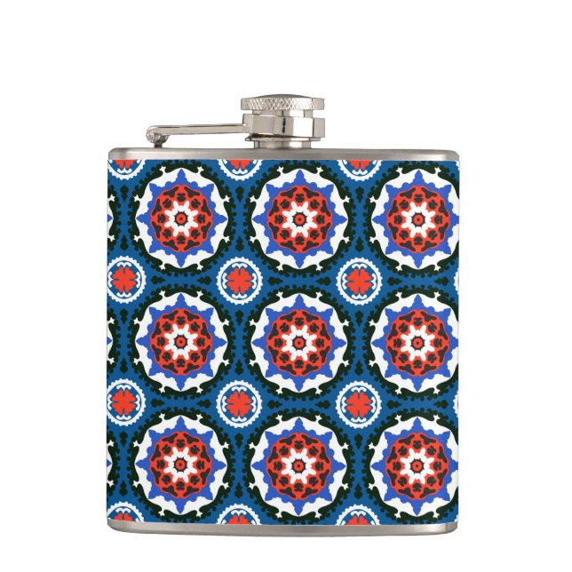 Suzani Pattern With Bold Ornament Flask (Front)