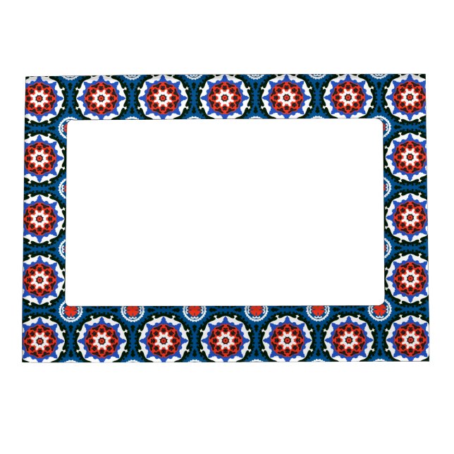 Suzani Pattern With Bold Ornament Magnetic Frame (Front)