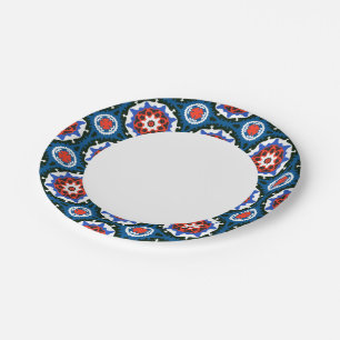 Suzani Pattern With Bold Ornament Paper Plates