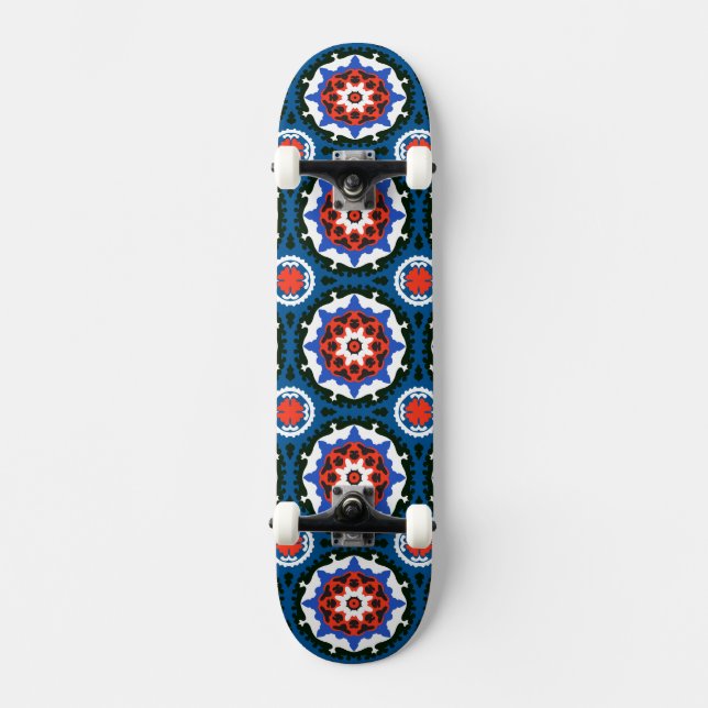 Suzani Pattern With Bold Ornament Skateboard Deck (Front)