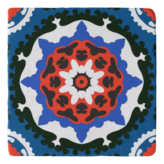 Suzani Pattern With Bold Ornament Trivet (Front)
