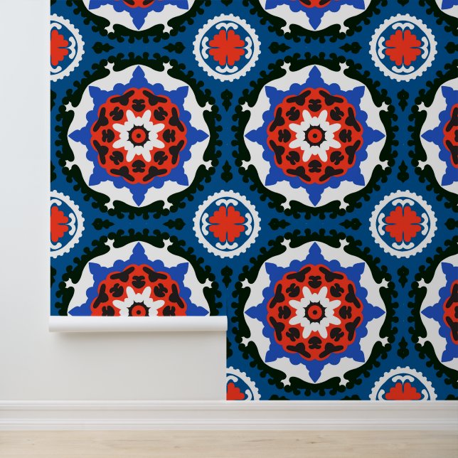 Suzani Pattern With Bold Ornament Wallpaper (Application)