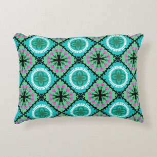 Suzani Pattern with Uzbek and Kazakh Motifs Accent Pillow