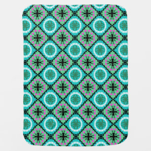 Suzani Pattern with Uzbek and Kazakh Motifs Baby Blanket