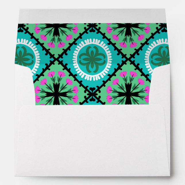 Suzani Pattern with Uzbek and Kazakh Motifs Envelope (Back (Bottom))