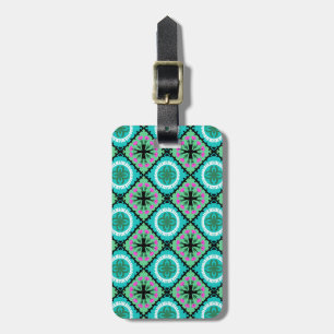 Suzani Pattern with Uzbek and Kazakh Motifs Luggage Tag