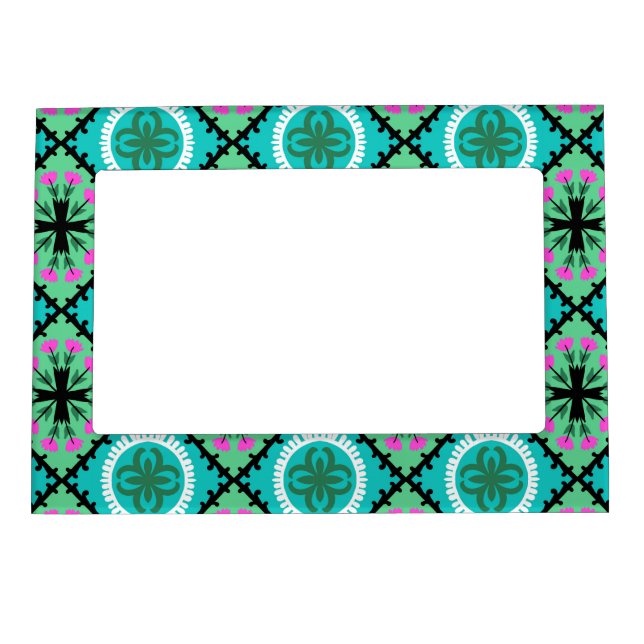 Suzani Pattern with Uzbek and Kazakh Motifs Magnetic Frame (Front)
