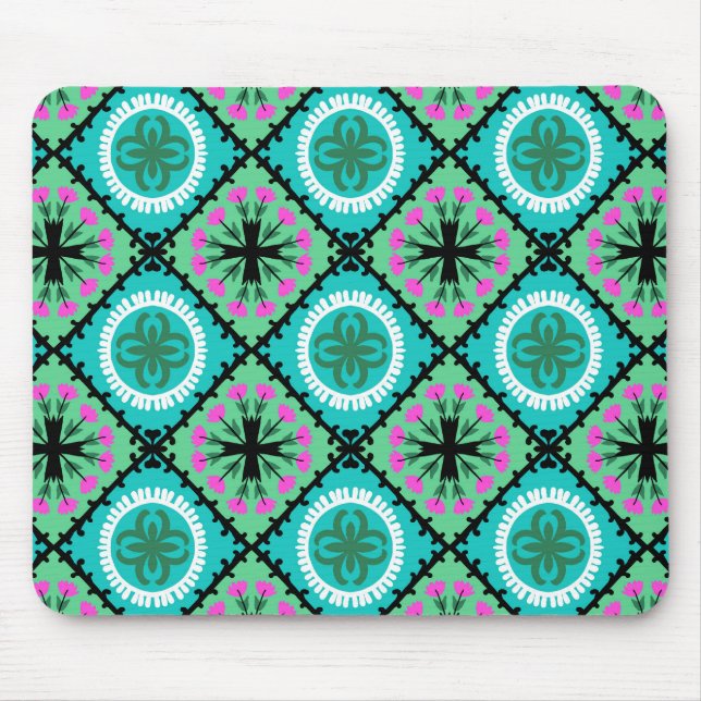 Suzani Pattern with Uzbek and Kazakh Motifs Mouse Pad (Front)