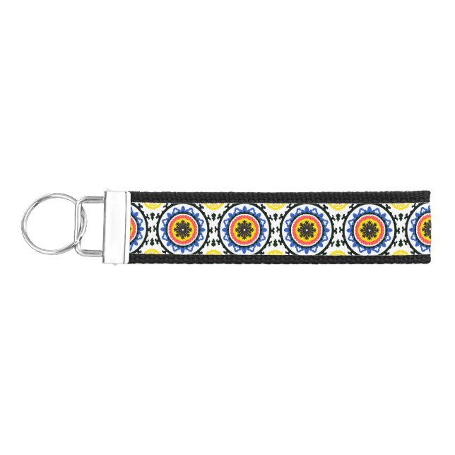 Suzani Pattern Wrist Keychain (Keys on Left)