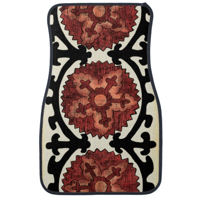 Suzani Style Decorative Floral Pattern Car Mat (Front)