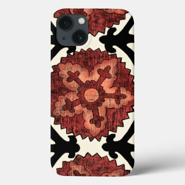 Suzani Style Decorative Floral Pattern Case-Mate iPhone Case (Back)
