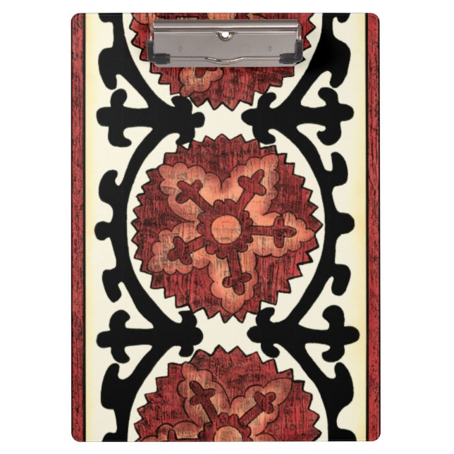 Suzani Style Decorative Floral Pattern Clipboard (Front)