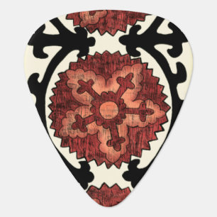 Suzani Style Decorative Floral Pattern Guitar Pick