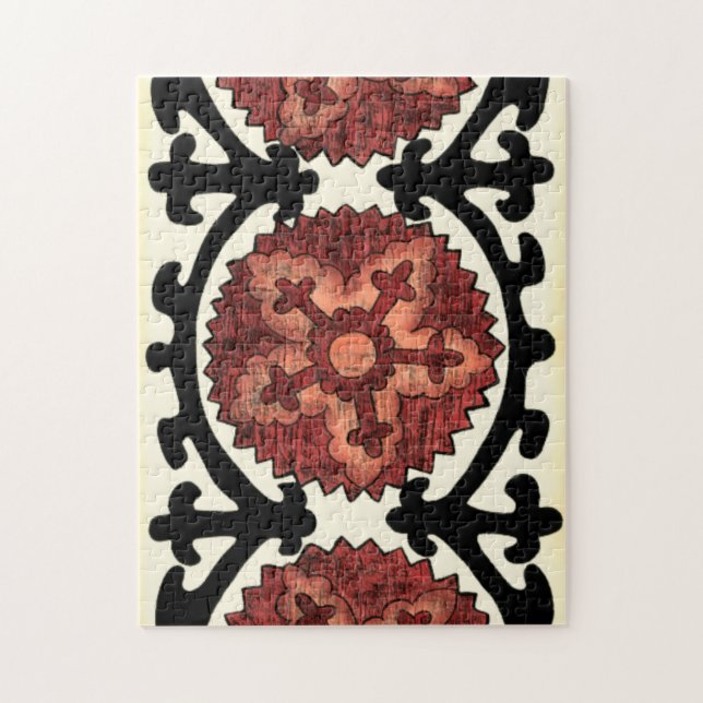Suzani Style Decorative Floral Pattern Jigsaw Puzzle (Vertical)