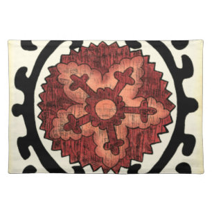 Suzani Style Decorative Floral Pattern Placemat