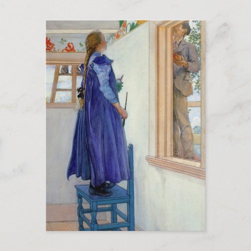 Suzanne Decorative Painting on Wall Postcard
