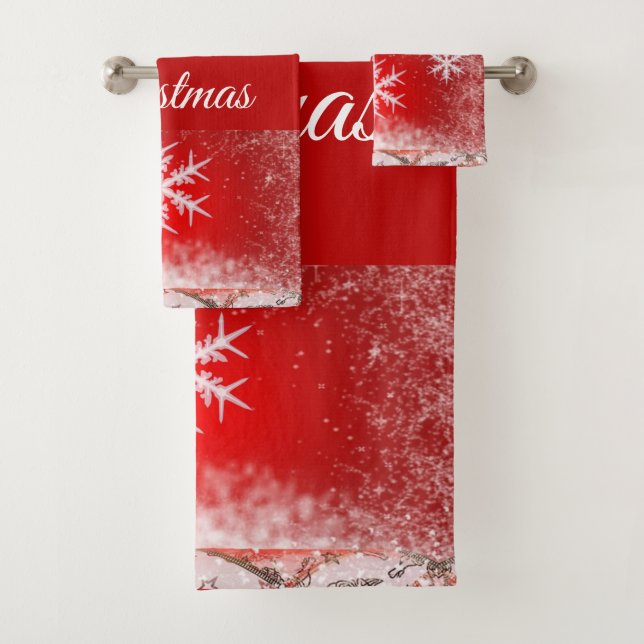 SUZANNE ELIZABETH CHRISTMAS COLLECTION BATH TOWEL  (Insitu)