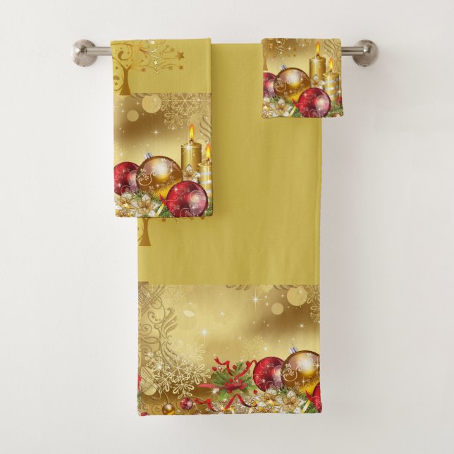 SUZANNE ELIZABETH CHRISTMAS COLLECTION BATH TOWEL  (Insitu)