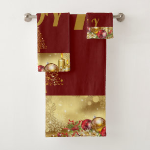 Suzanne Elizabeth Christmas Collection Bath Towel Set
