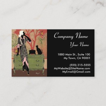 Suzanne In Orange & Green - Business Cards by metroswank at Zazzle