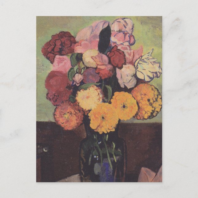 Suzanne Valadon Flower Vase on a Round Table Postcard (Front)