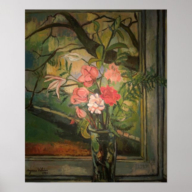 Suzanne Valadon Flowers in Front of a Window Poster (Front)