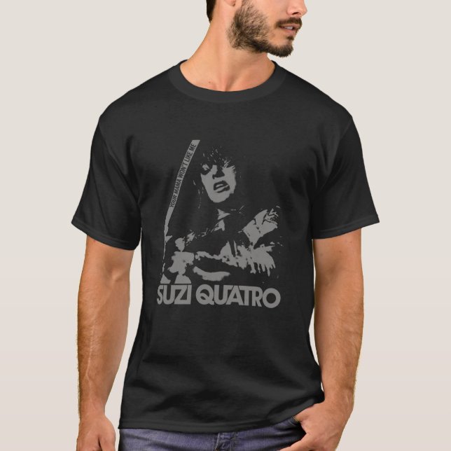 Suzi Quatro Pics Style 2 blackgrey  T-Shirt (Front)