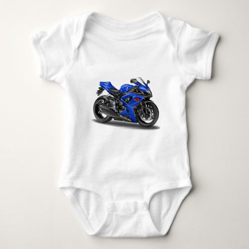Suzuki GSX_R600 Blue Bike Baby Bodysuit