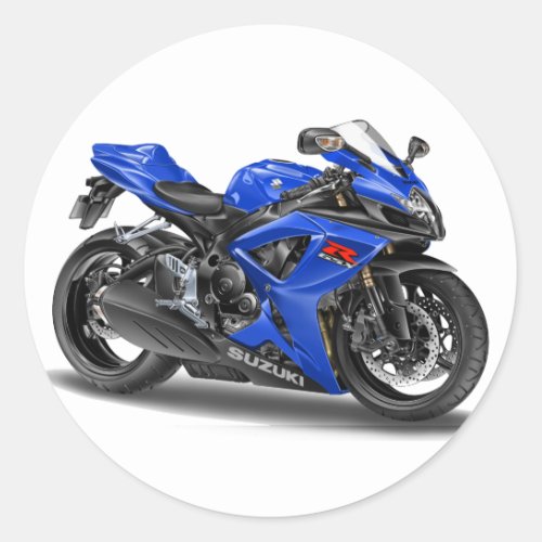 Suzuki GSX_R600 Blue Bike Classic Round Sticker