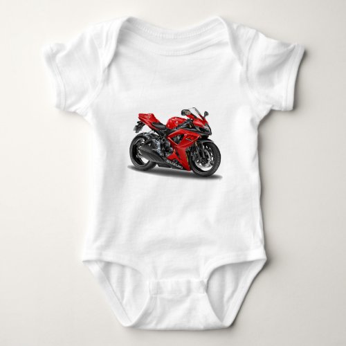 suzuki GSX_R600 Red Bike Baby Bodysuit