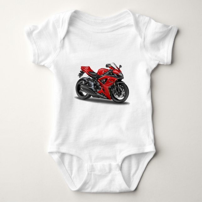 suzuki GSX-R600 Red Bike Baby Bodysuit (Front)