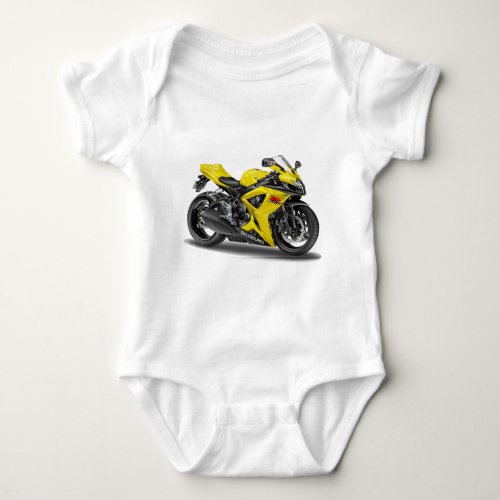Suzuki GSX_R600 Yellow Bike Baby Bodysuit