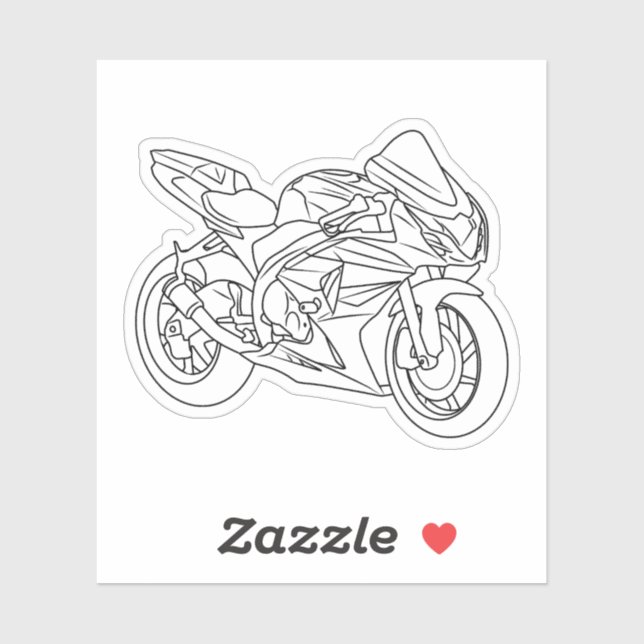 Suzuki GSX-R Line art Sticker (Sheet)