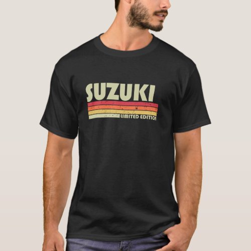 Suzuki Retro Vintage Japanese Name Long Sleeve T S T_Shirt