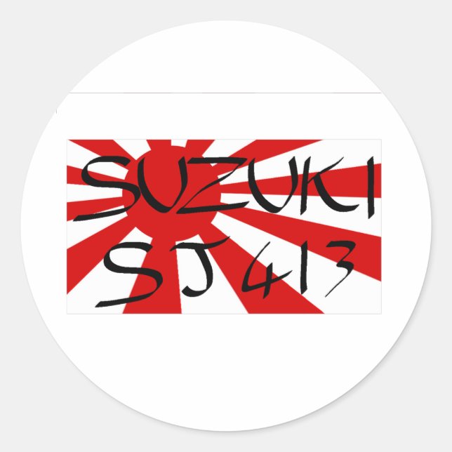 suzuki sj413 rising sun classic round sticker (Front)