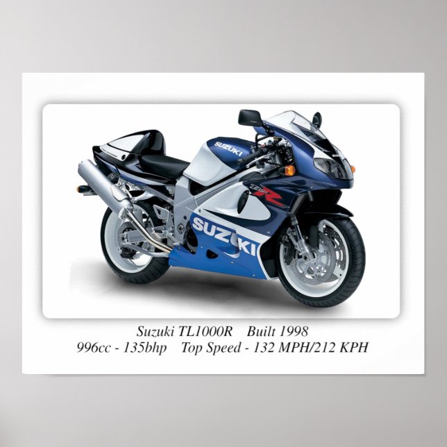 Suzuki TL1000R 1998 Motorcycle - A3 Poster (Front)