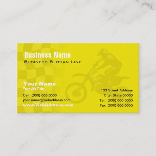Suzuki Yellow Motocross Business Card
