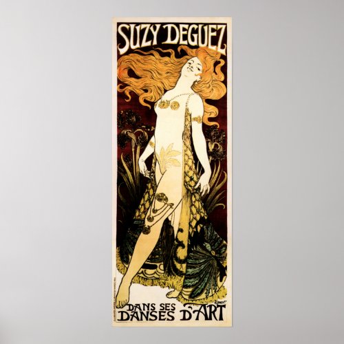 SUZY DEGUEZ Vintage Musical Dance Eugene Grasset Poster